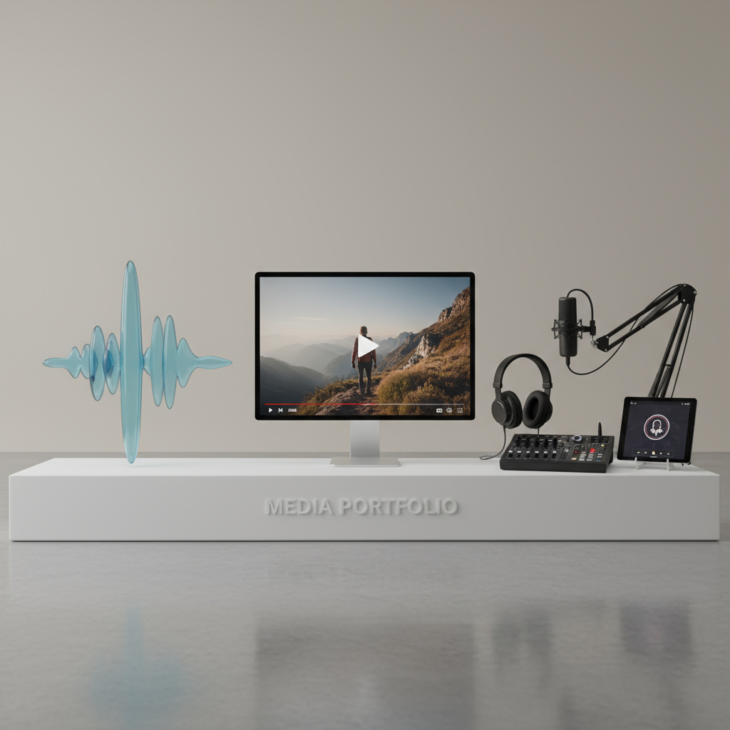 Waveform, video frame, and podcast setup